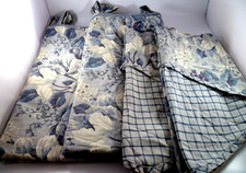 4 Pcs Waverly Home Garden Room Blue Floral Newport 2 Curtain Panels & 2 Valance picture