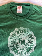 Vintage 1990s Franklin & Marshall Green Cotton T-Shirt Made in Italy Medium EUC picture