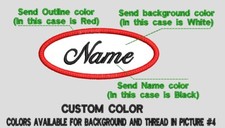 OVAL CUSTOM NAME EMBROIDERED PATCH, IRON ON FAST SHIPPING, USA SELLER picture