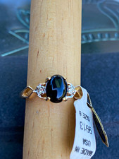 SETA Ring w/ Oval Black Onyx Prong Set  Size 8 Made in USA picture