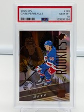 2025-26 SPx Hockey #129 Gabe Perreault RC Rookie Base PSA 10 GEM MINT NY Rangers picture