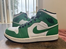 Men’s Nike Air Jordan 1 Mid Green/White Sneakers Size 8 (DQ8426-301) picture