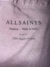 AllSaints Mode Merino Wool Polo Shirt Mens M Pink Ramskull Short Sleeve picture