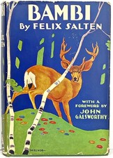 ©1928 BAMBI Antique FELIX SALTEN childrens Deer ART DECO Disney RARE ILLUSTRATED picture