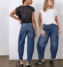 Ruti Ultimate Barrel Leg Jeans 2.0 Blue Size 8 Cotton Indigo Seamed Denim EUC picture