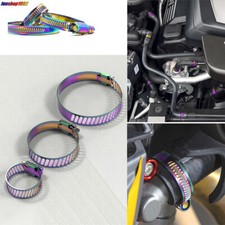 2 PCS Car Motorcycle 304 Stainless Steel Hose Clamp Burnt Titanium Multicolor picture