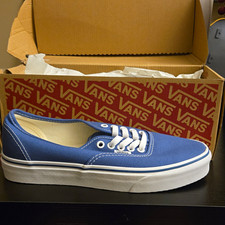 VANS Authentic Men's US 7 Blue/White Canvas Lace-Up Low Top Sneakers New/Box picture