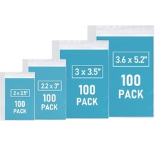 Small Plastic Bags, 400 PCS Mini Baggies, 4 Assorted Small, Transparent picture