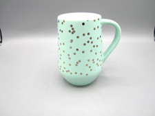 Starbucks/Teavana Pastel Teal Blue & Gold Dots Tea Coffee Mug 12 oz 2017 (48} picture