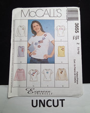 McCALL'S UNCUT Pattern 3655 Misses Size L-XL Stretch Knit Pullover Tops 9 Styles picture