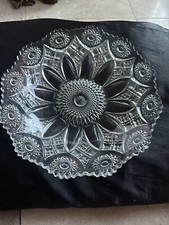 ANTIQUE NORTHWOOD “NEARCUT” SHALLOW BOWL 10 3/4” D EARLY AMERICAN PATTERN GLASS picture