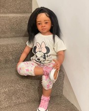 30in Assembled Cute Toddler Reborn Baby Doll Rooted Soft Hair Realistic Toy Gift picture
