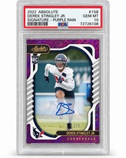 🔥 2022 Panini Absolute RC Auto Derek Stingley Jr. PURPLE RAIN 2/5 PSA 10 🔥 picture