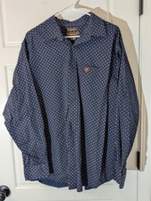 Ariat Western Shirt Mens XL Blue Stretch Button Up Cowboy Rodeo picture