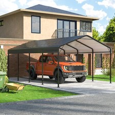 12x20 FT Metal Carport, Heavy Duty Galvanized Shelter for Pickup, Car, Tractor picture