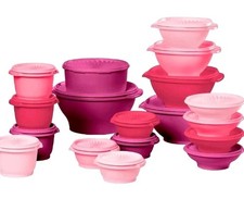 Tupperware Heritage 36-Piece Vintage (18 Containers + 18 Lids)  Set- Color Pink picture