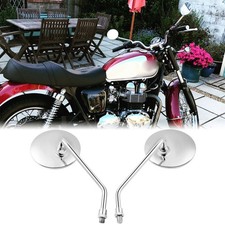 10mm Motorcycle Side Rearview Mirrors Pair Chrome For Triumph Bonneville T100 picture