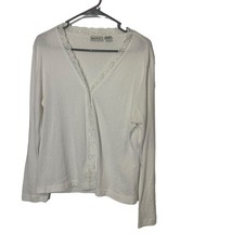 White Stag Vintage Women's Size Large White Lace Cottage Core Button Shirt picture