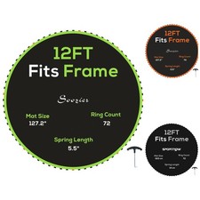 Soozier Trampoline Mat with 72 V-Hooks, Fits 12ft Trampoline picture