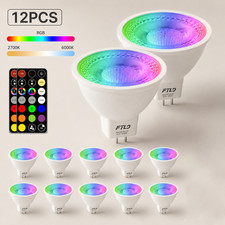 12 Pack MR16 RGB LED Bulbs 12V GU5.3 Color Changing Dimmable Remote 5W picture