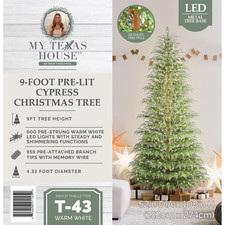 My Texas House 9 Ft Cypress Pre-Lit Artificial Christmas Tree ( 600 Warm LEDs ) picture