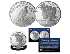 1921-2021 Peace Dollar 1oz 39mm Tribute Coin Medallion Nickel Silver with COA picture
