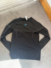 Gymshark Men's Onyx 5.0 Compression Long Sleeve BLACK/ONYX GREY picture