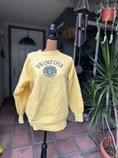 Vintage 1940s Akom Principia Pep-Shirt Yellow Crewneck Sweatshirt M/L picture