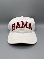 Vintage Alabama Crimson Tide BAMA Top of the World Snapback Hat White Football picture