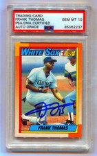Frank Thomas 1990 Topps #414 Rookie RC Signed PSA 10 Auto White Sox HOF 2014 picture