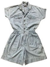 Vintage Liz Wear | Liz Claiborne Light Wash Denim Shorts Romper picture