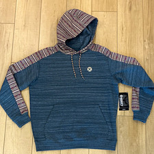 Hooey Men's Pullover Hoodie sweatshirt.  Blue/ Aztec Geometric pattern size med picture