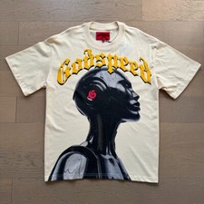 NEW Godspeed Rock Street Print Logo tee men's washed short sleeved T-shirt picture