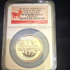 2015-P Australia $1 Year of the Goat Silver Proof NGC PF70 UC Early Releases picture
