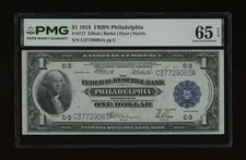 DBR 1918 $1 FRBN Philadelphia Gem Fr. 717 PMG 65 EPQ Serial C37729083A picture