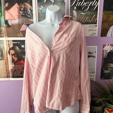 Tommy Hilfiger Pink Striped Button-Down Size L picture