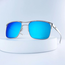 Oakley Holbrook Ti OO6048 Sunglasses/ Silver Frame Blue Polarized Lens picture