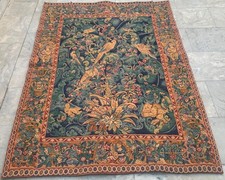 Vintage French Tapestry: Medieval Pictorial, Cozy Wall Decor 4x5 ft picture
