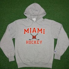 Vintage Miami University OH RedHawks Hockey Hoodie CHAMPION Mens Medium picture