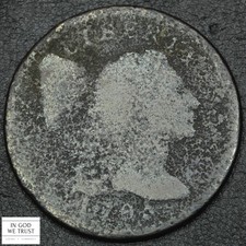 1795 Plain Edge Liberty Cap Flowing Hair Copper Large Cent 1C picture