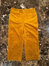 NWT Madewell Emmett Wide-Leg Crop Corduroy Pants -Deep Marigold- Size 29 Petite picture