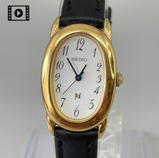 SEIKO Noie 1F21-5B70 Vintage 1994 [US Stock] Gold Oval Ladies Watch JP *N.MINT picture