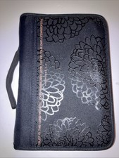 Bible Cover Large 7x10 Black Fabric Zipper Case w/Handle  Proverbs 3:5 picture