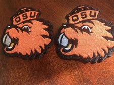 (2) OSU Oregon State Beavers vintage iron on embroidered patches Patch Lot 3” picture