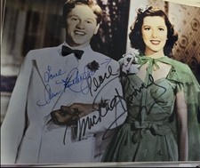Mickey Rooney and Ann Rutherford link arms Andy Hardy series Signed 8x10 photo picture