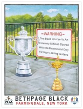 Official 2019 PGA Championship Bethpage Black Golf Poster Brooks Koepka 18