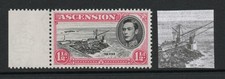 Ascension 1938-55 1½d with Cut mast and railings perf 13 SG 40fb Mnh. (R6090) picture