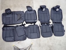 2016-2024 Nissan Titan Crew Cab Premium Custom Alea Black Leather Seat Covers picture