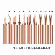 10Pcs 900M-T Pure Copper Soldering Iron Tips Set Lead-Free Solder Head Welding picture
