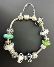 Authentic Vintage 925 Sterling Silver Pandora Bracelet with Charms 8” picture